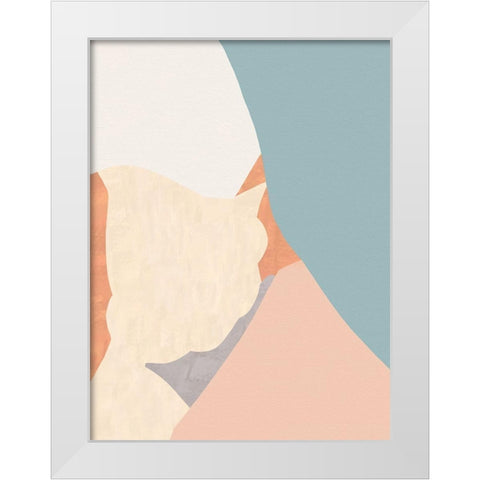 Wander White Modern Wood Framed Art Print by Modi, Sakshi