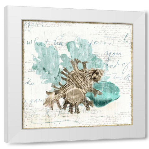 Shell Letter I White Modern Wood Framed Art Print by Woods, Maya