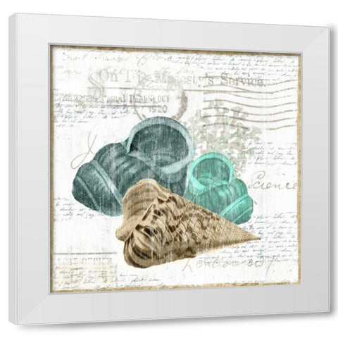 Shell Letter II White Modern Wood Framed Art Print by Woods, Maya