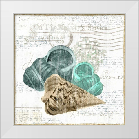 Shell Letter II White Modern Wood Framed Art Print by Woods, Maya