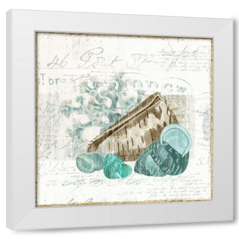 Shell Letter III White Modern Wood Framed Art Print by Woods, Maya