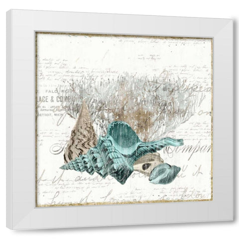 Shell Letter IV White Modern Wood Framed Art Print by Woods, Maya