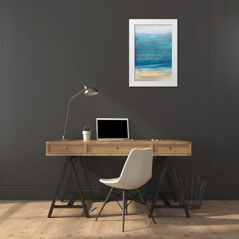 Oceanview  White Modern Wood Framed Art Print by Woods, Maya