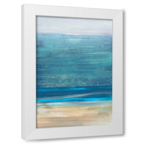 Oceanview  White Modern Wood Framed Art Print by Woods, Maya