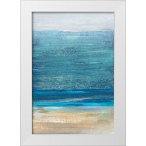 Oceanview  White Modern Wood Framed Art Print by Woods, Maya