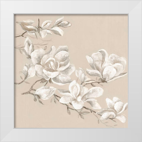 Neutral Magnolia I White Modern Wood Framed Art Print by Woods, Maya