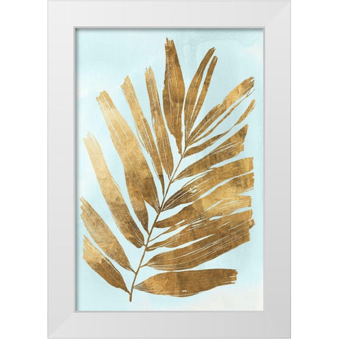 Golden Fern I White Modern Wood Framed Art Print by Woods, Maya
