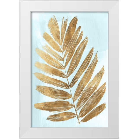Golden Fern II White Modern Wood Framed Art Print by Woods, Maya