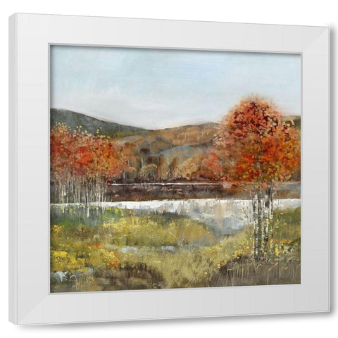 Autumn Breeze I White Modern Wood Framed Art Print by Woods, Maya