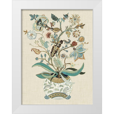 Fleur I White Modern Wood Framed Art Print by Woods, Maya