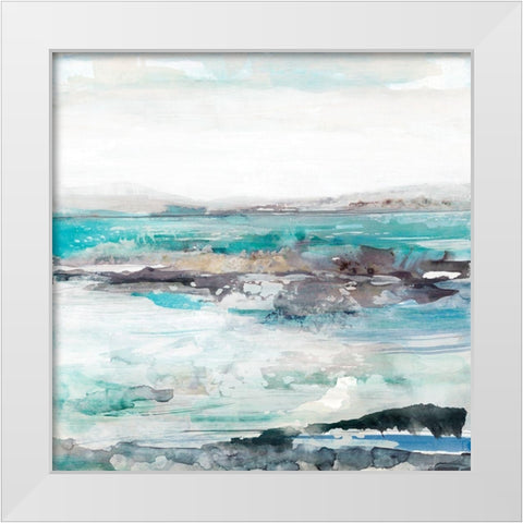 Sea Foam I White Modern Wood Framed Art Print by Woods, Maya