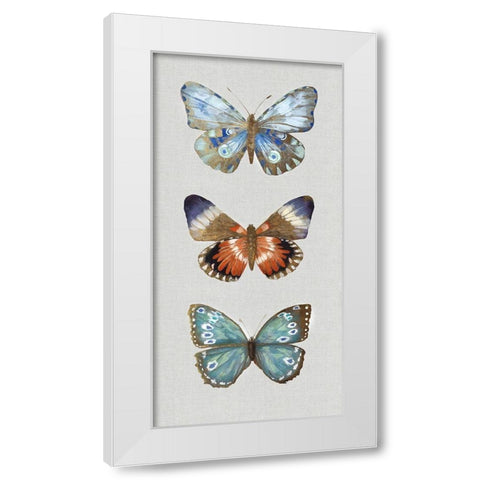 Catching Butterflies I  White Modern Wood Framed Art Print by Woods, Maya