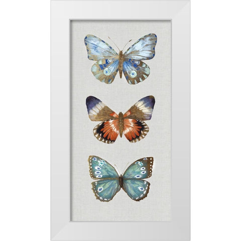 Catching Butterflies I  White Modern Wood Framed Art Print by Woods, Maya