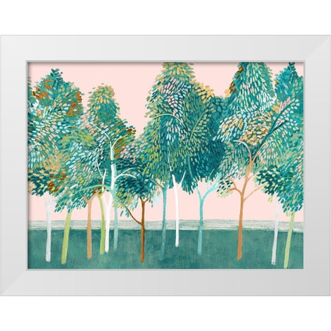 Shawree Forest I White Modern Wood Framed Art Print by Woods, Maya