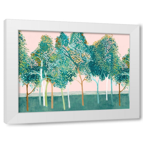 Shawree Forest II White Modern Wood Framed Art Print by Woods, Maya