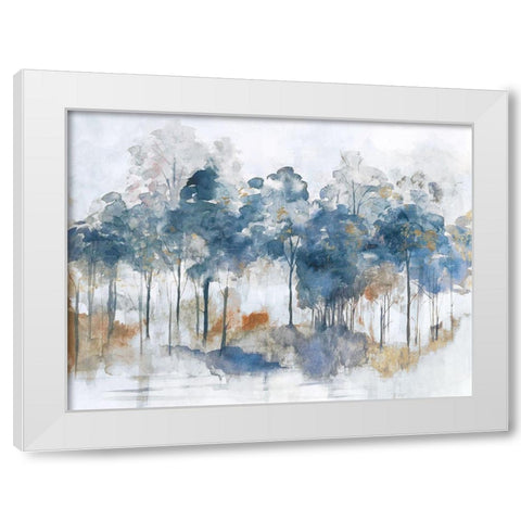 Autumn Indigo White Modern Wood Framed Art Print by Woods, Maya