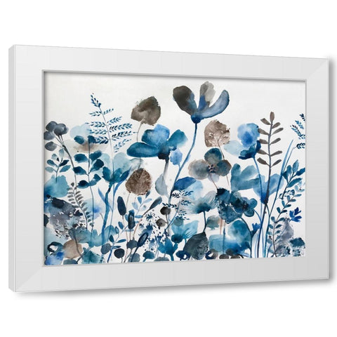 Fragrant Blossoms White Modern Wood Framed Art Print by Woods, Maya