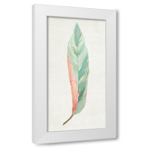 Ginger Leaf I White Modern Wood Framed Art Print by Woods, Maya