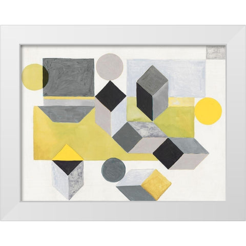 Our Own Paths I -Yellow Version White Modern Wood Framed Art Print by Woods, Maya