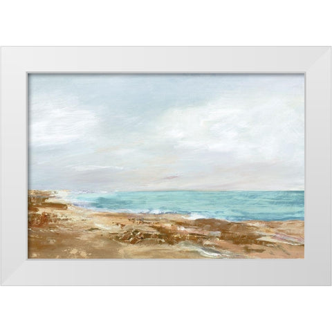 Coastal Stroll I  White Modern Wood Framed Art Print by Woods, Maya