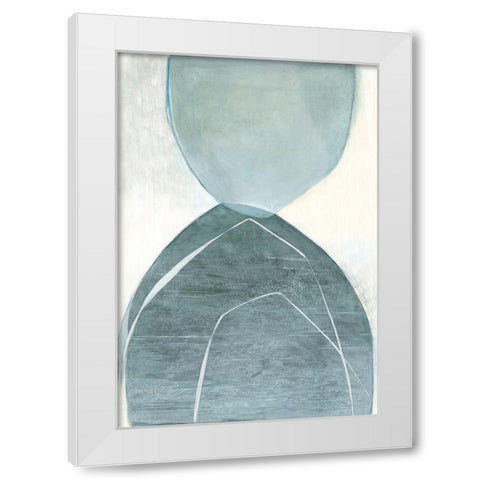Blue Overlay  White Modern Wood Framed Art Print by Woods, Maya