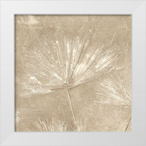 Golden Fall Leaves II White Modern Wood Framed Art Print by Woods, Maya