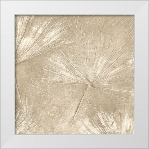 Golden Fall Leaves III White Modern Wood Framed Art Print by Woods, Maya