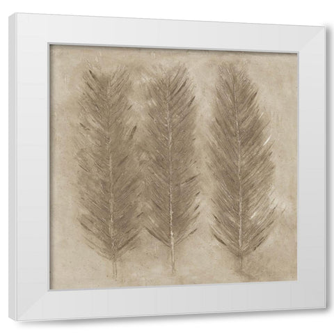 Golden Feathers I  White Modern Wood Framed Art Print by Woods, Maya