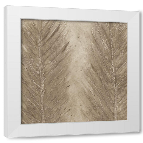 Golden Feathers II White Modern Wood Framed Art Print by Woods, Maya