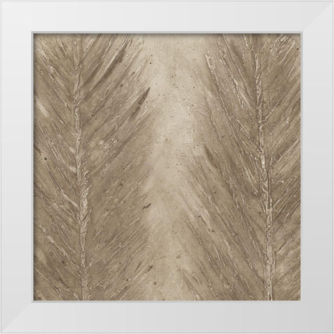 Golden Feathers II White Modern Wood Framed Art Print by Woods, Maya