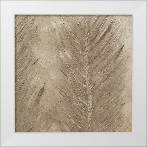 Golden Feathers III White Modern Wood Framed Art Print by Woods, Maya