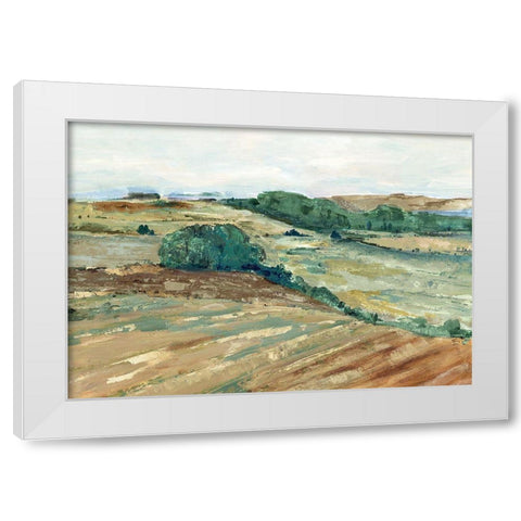 Green Prarie  White Modern Wood Framed Art Print by Woods, Maya