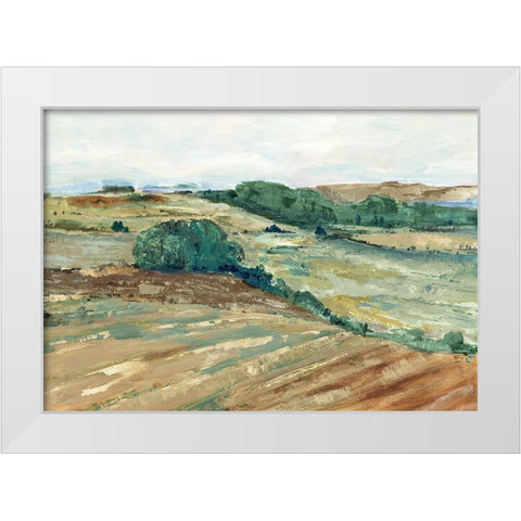Green Prarie  White Modern Wood Framed Art Print by Woods, Maya