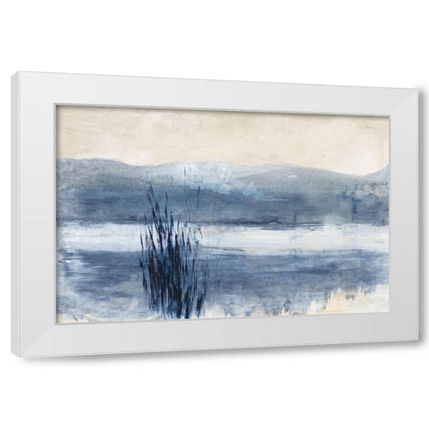Still Blue Water I  White Modern Wood Framed Art Print by Woods, Maya