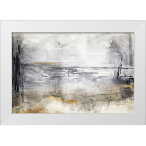 Still Blue Water II  White Modern Wood Framed Art Print by Woods, Maya