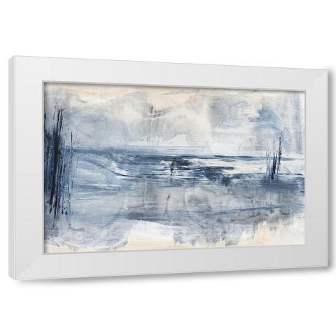 Still Blue Water II  White Modern Wood Framed Art Print by Woods, Maya