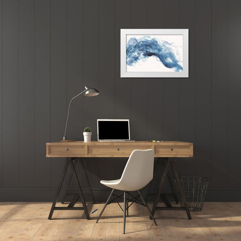 Blue Haze  White Modern Wood Framed Art Print by Woods, Maya