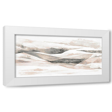 Blush Ripples  White Modern Wood Framed Art Print by Woods, Maya