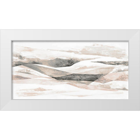 Blush Ripples  White Modern Wood Framed Art Print by Woods, Maya