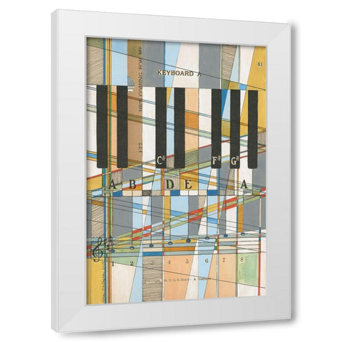 Keyboard White Modern Wood Framed Art Print by Galapon, Nikki