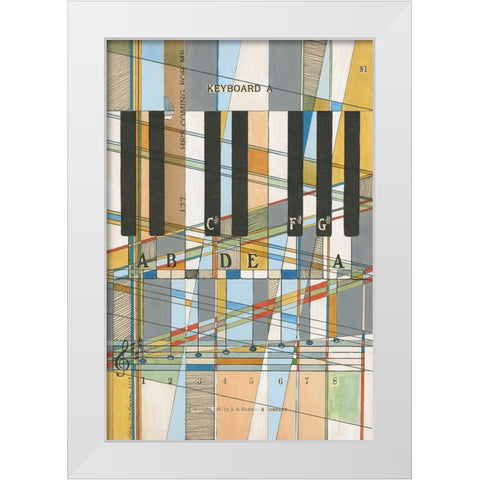 Keyboard White Modern Wood Framed Art Print by Galapon, Nikki