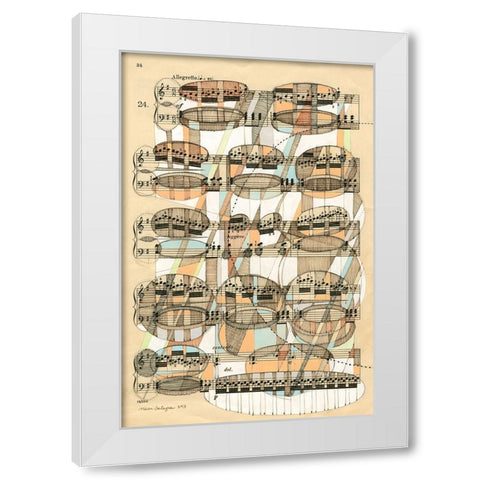 Geometry of Music White Modern Wood Framed Art Print by Galapon, Nikki