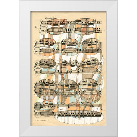 Geometry of Music White Modern Wood Framed Art Print by Galapon, Nikki
