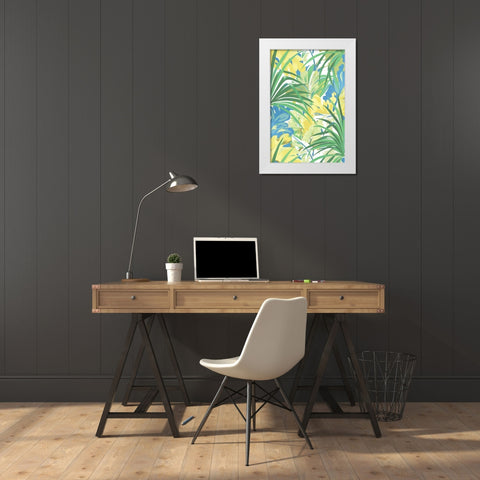 Tropical Flowers II  White Modern Wood Framed Art Print by Egan, N.H.