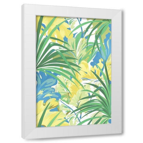 Tropical Flowers II  White Modern Wood Framed Art Print by Egan, N.H.