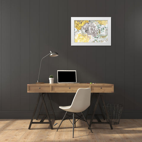 Chrysanthemum Garden I  White Modern Wood Framed Art Print by Egan, N.H.