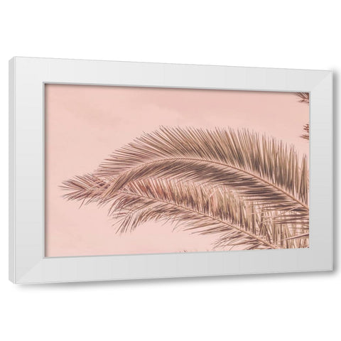 Portugal Travel Impression Blush Palm  White Modern Wood Framed Art Print by Haase, Andrea