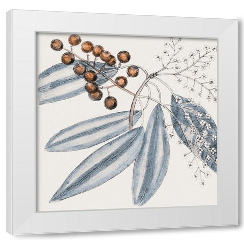 Vintage Blue Botanical IV White Modern Wood Framed Art Print by Haase, Andrea