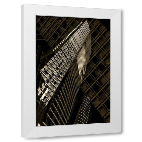 Slats White Modern Wood Framed Art Print by Selfox, Norm