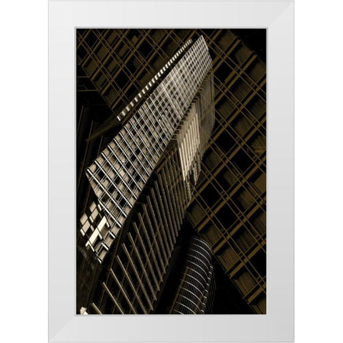 Slats White Modern Wood Framed Art Print by Selfox, Norm